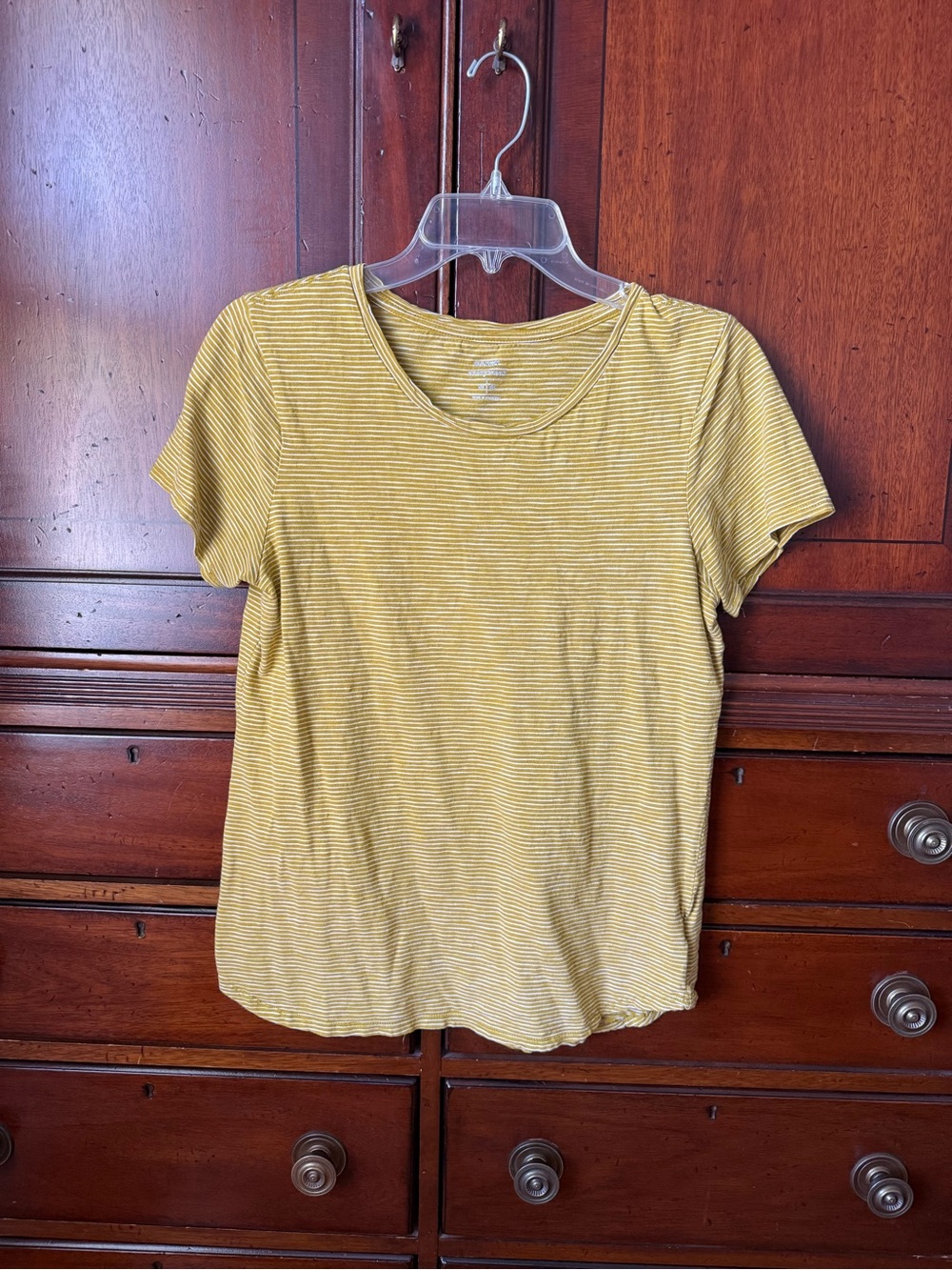 Old Navy Yellow Striped Short-Sleeve Tee